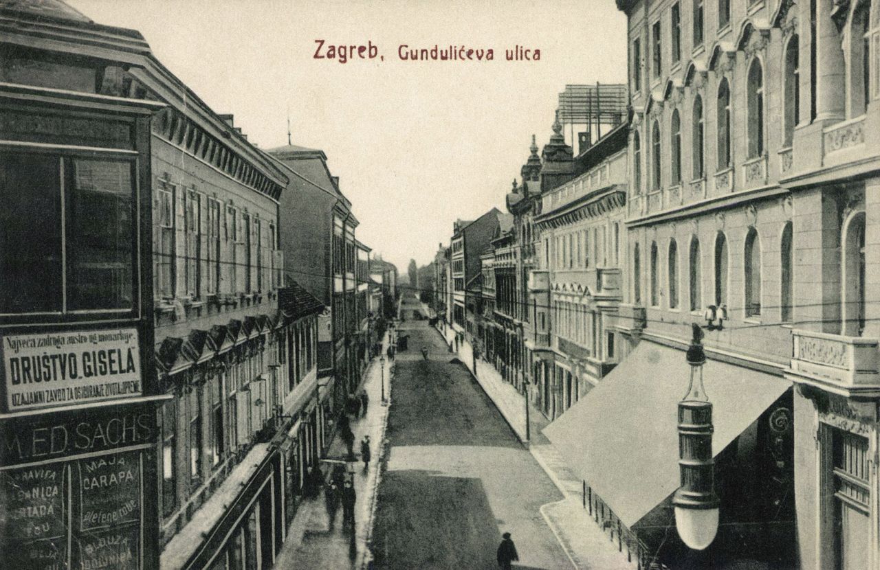 Gundulićeva ulica oko 1910. godine, razglednica